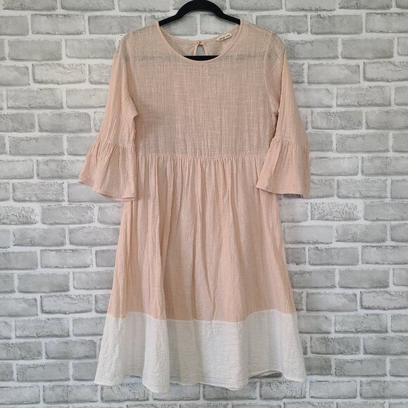 Flamingo Urban Cotton Blend Gauze Dress Minimalist Lagenlook Made in USA Small - Picture 10 of 10